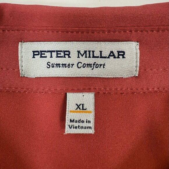 Peter Millar Mens Polo Shirt Sz XL Summer Comfort Spyglass Hill Golf Course Red - Picture 6 of 10